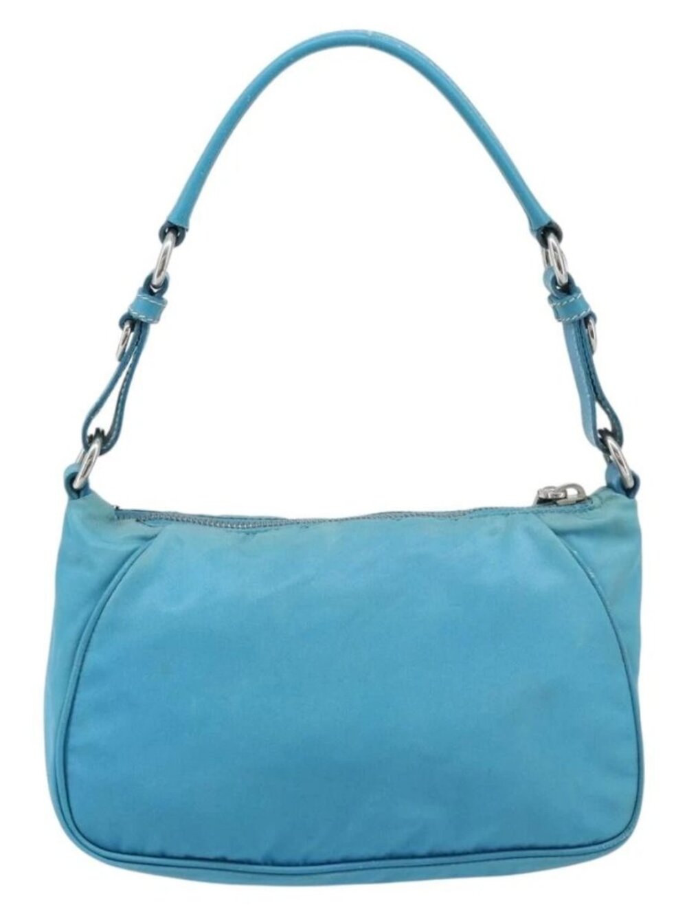 PRADA Shoulder Bag Nylon Light Blue Silver Auth LNZ298 - Picture 2 of 15